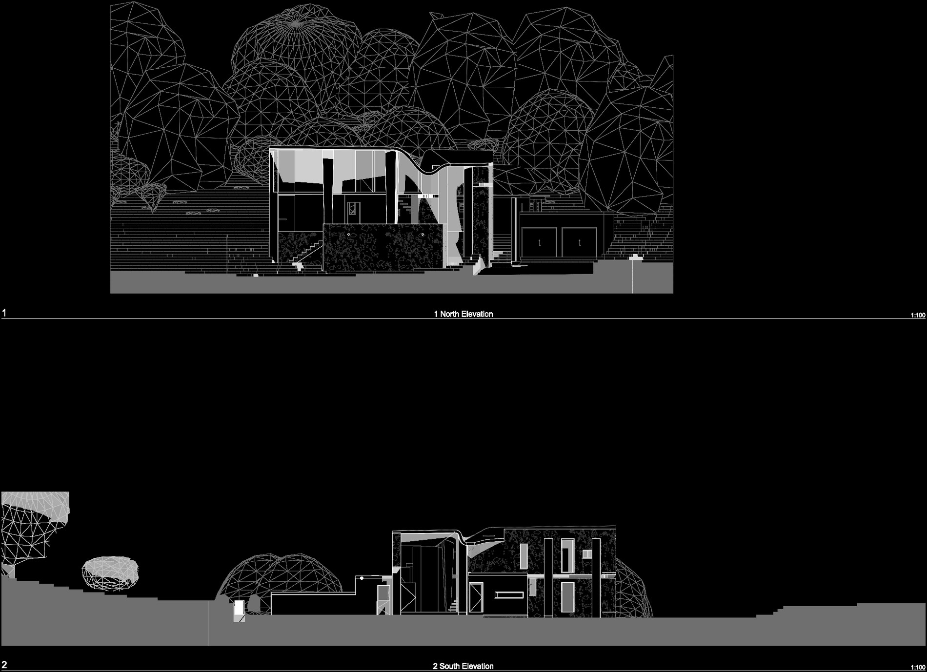 Lake Road Wildernis — north and south elevations